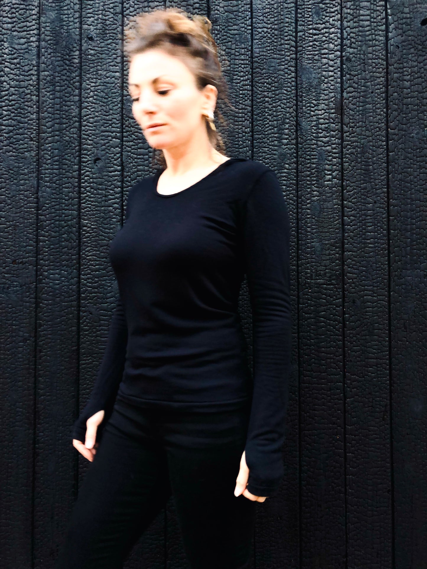 tencel hoody in onyx