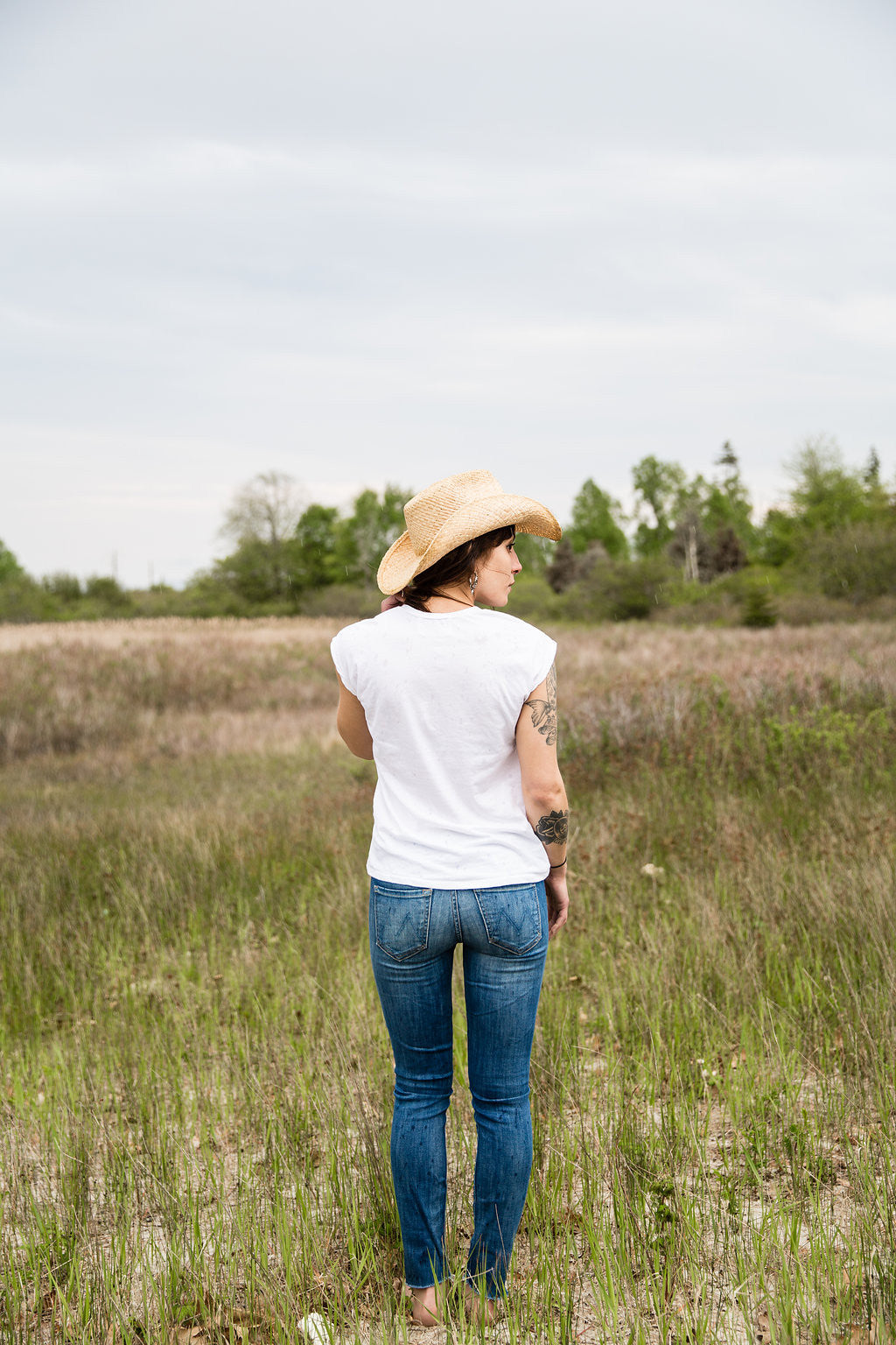 classic white organic cotton v neck t