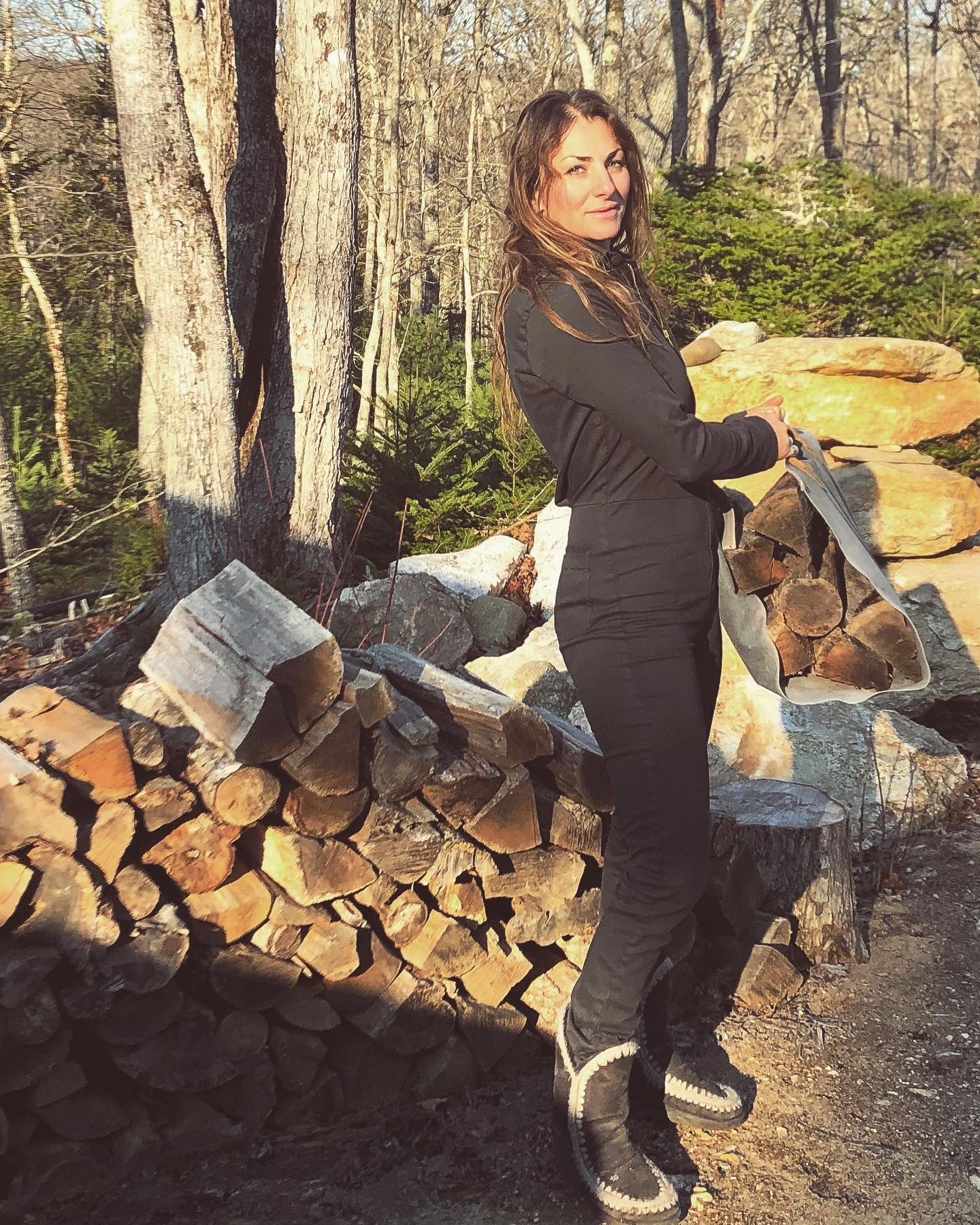 organic cotton jumpsuit in charcoal
