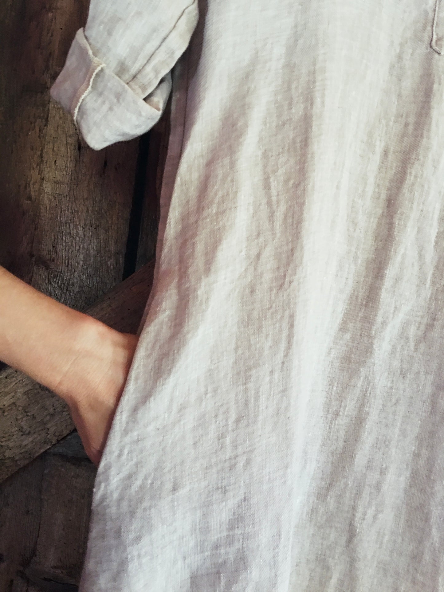 linen market dress in sand