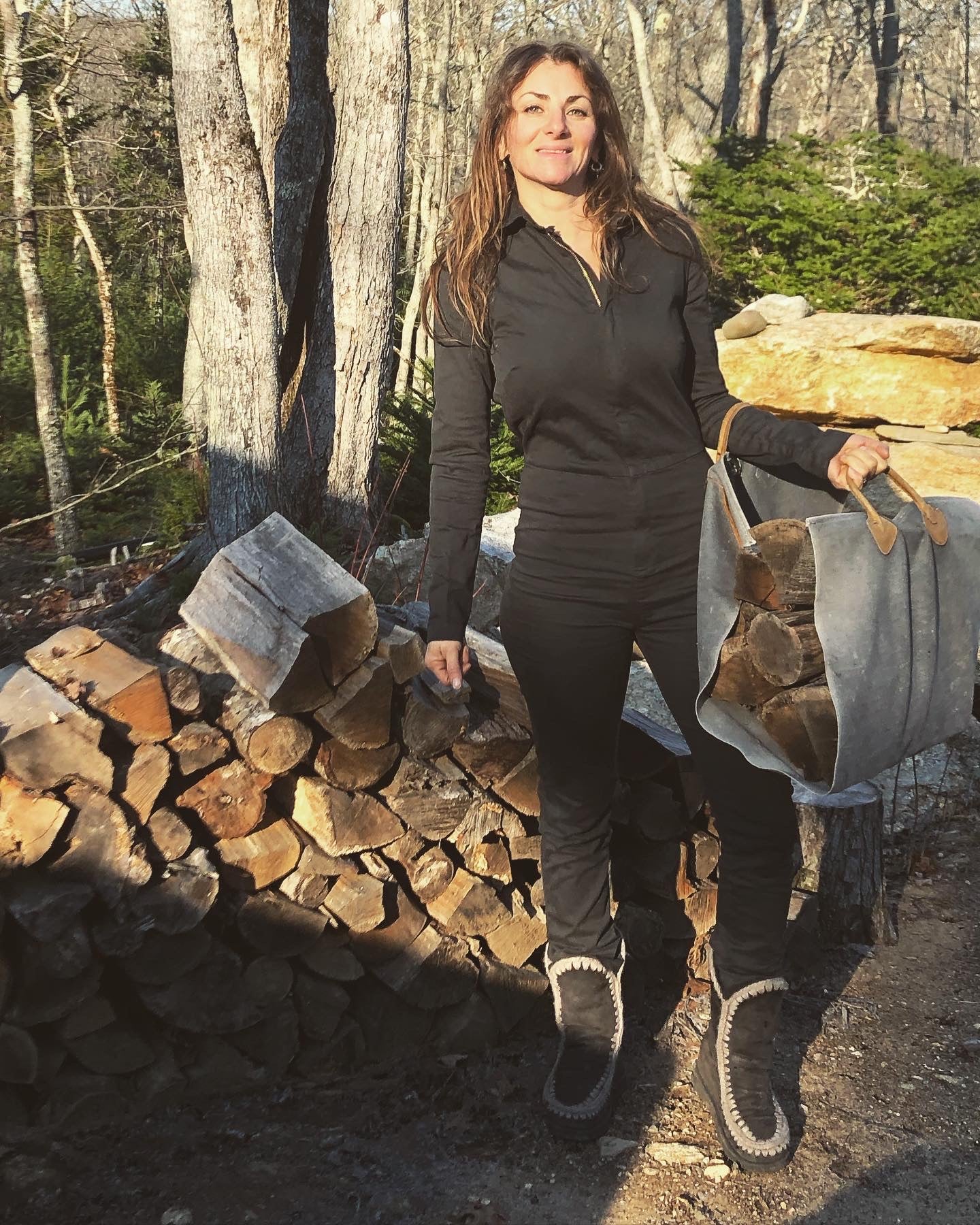 organic cotton jumpsuit in charcoal