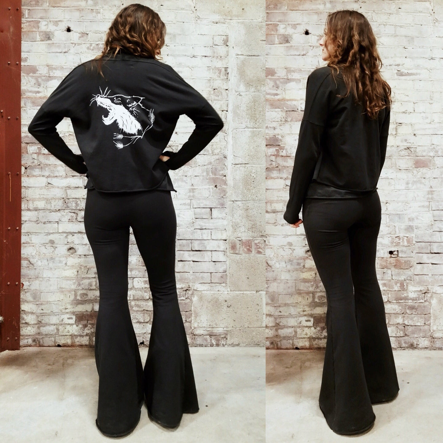 charcoal tencel bell bottom yoga pants