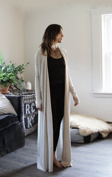 long tencel french terry robe in birch SOLD OUT